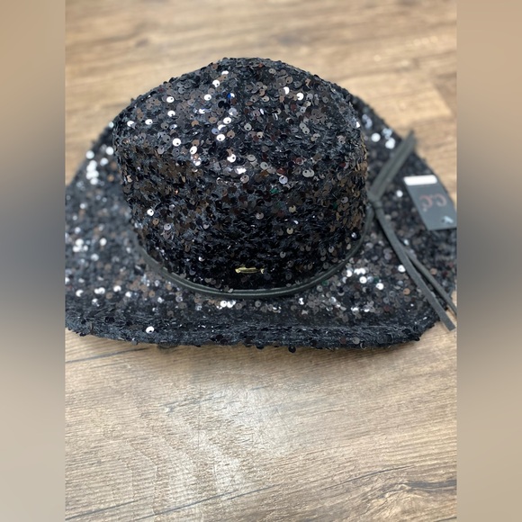 C.C Sequin Mesh Cowboy Hat Black BNWT - Picture 6 of 8